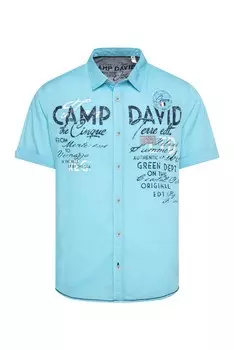 Рубашка на пуговицах классического кроя CAMP DAVID, светло-синий