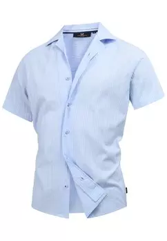 Рубашка на пуговицах классического кроя INDICODE JEANS Way, светло-синий