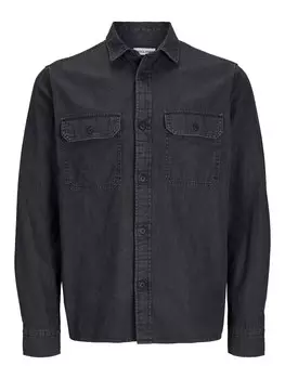 Рубашка на пуговицах классического кроя JACK & JONES ETravis, черный деним