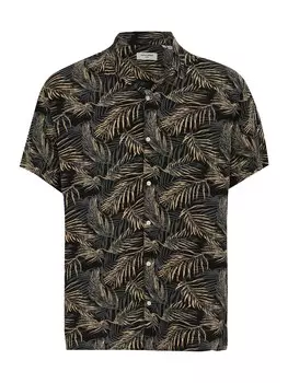 Рубашка на пуговицах классического кроя Jack & Jones Plus JJEJeff Tropical, черный