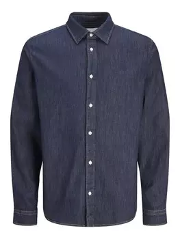 Рубашка на пуговицах классического кроя JACK & JONES, темно-синий
