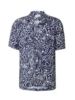 Рубашка на пуговицах классического кроя Lindbergh, темно-синий