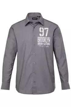 Рубашка на пуговицах классического кроя Men Plus, серый