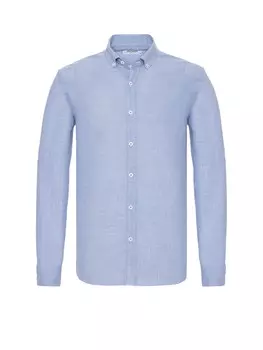 Рубашка на пуговицах классического кроя Moxx Paris, светло-синий