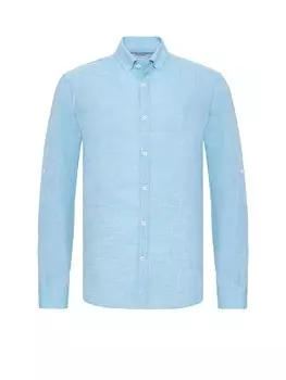 Рубашка на пуговицах классического кроя Moxx Paris, бирюзовый