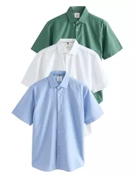 Рубашка на пуговицах классического кроя Next, цвет Light blue/Dark green/White
