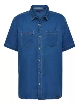 Рубашка на пуговицах классического кроя PADDOCKS, синий деним