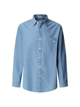 Рубашка на пуговицах классического кроя Pepe Jeans Colman, синий деним