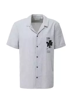 Рубашка на пуговицах классического кроя s.Oliver, цвет marine blue/White