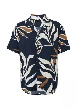 Рубашка на пуговицах классического кроя s.Oliver BLACK LABEL, темно-синий