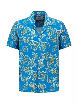 Рубашка на пуговицах классического кроя Shiwi, лазурный