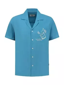 Рубашка на пуговицах классического кроя Shiwi, синий