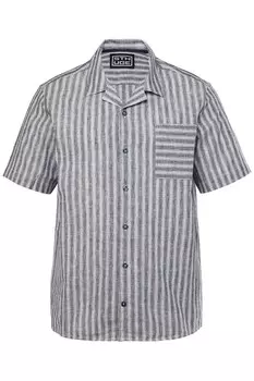 Рубашка на пуговицах классического кроя STHUGE, темно-синий