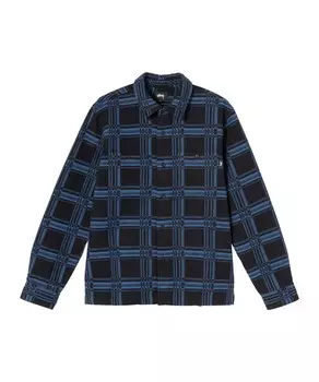 Рубашка на пуговицах классического кроя Stssy, цвет Blue/Night blue