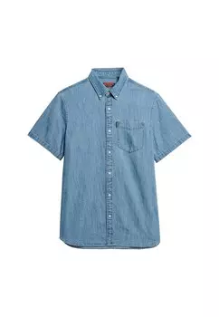 Рубашка на пуговицах классического кроя Superdry Essential, светло-синий