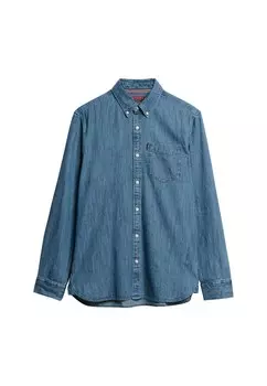Рубашка на пуговицах классического кроя Superdry Essential, светло-синий