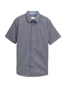 Рубашка на пуговицах классического кроя TOM TAILOR, цвет Light blue/Dark blue