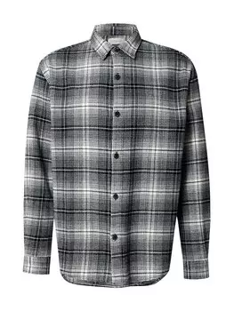 Рубашка на пуговицах классического кроя TOPMAN, черный