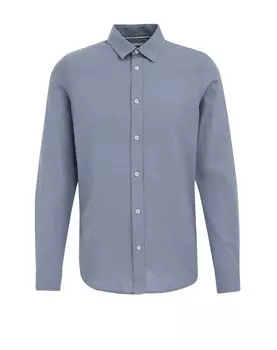 Рубашка на пуговицах классического кроя WE Fashion, темно-синий