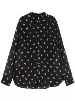 Рубашка на пуговицах Maison Kitsun, черный