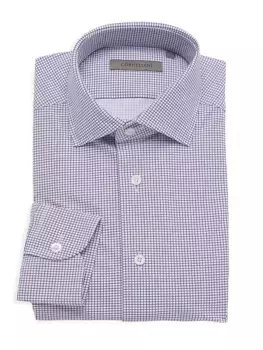 Рубашка на пуговицах Micro Check Tech Corneliani, белый