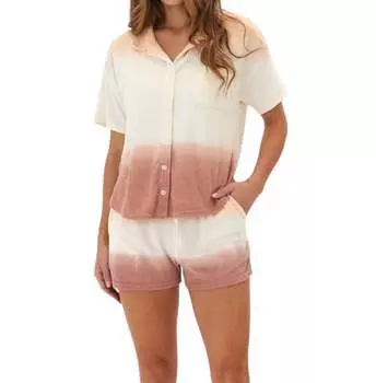 Рубашка на пуговицах Mikaela Gradient Terry в цвете Abalone/dune Threads 4 Thought