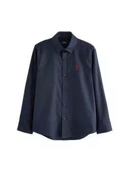Рубашка на пуговицах Next Regular fit Button Up Shirt, темно-синий