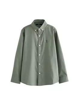 Рубашка на пуговицах Next Regular fit Button Up Shirt, зеленый