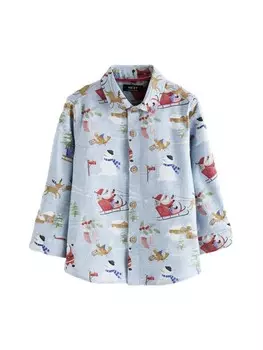 Рубашка на пуговицах Next Regular fit Button Up Shirt, синий