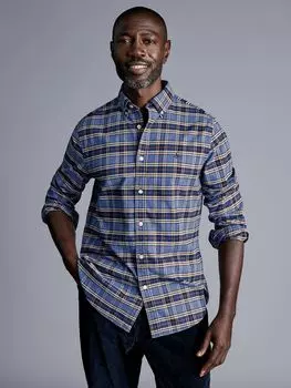 Рубашка на пуговицах Overcheck Charles Tyrwhitt, синий/мульти