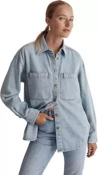 Рубашка на пуговицах оверсайз из плотного денима (Потертый Derussey) Madewell, цвет Derussey Wash