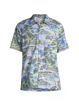 Рубашка на пуговицах с цветочным принтом Venice Massimo Alba, цвет oasis