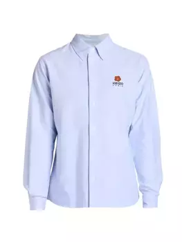 Рубашка на пуговицах с длинными рукавами Flower Crest Kenzo, цвет sky blue