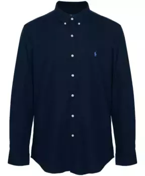 Рубашка на пуговицах с фирменным пони Polo Ralph Lauren, синий