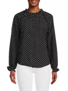 Рубашка на пуговицах с геометрическим рисунком Bobeau, цвет Black White