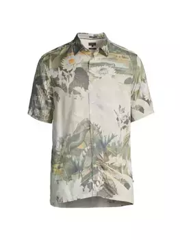 Рубашка на пуговицах с графическим рисунком Oulart Ted Baker, экрю