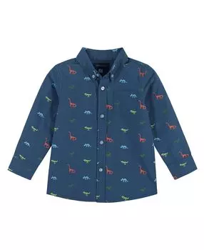 Рубашка на пуговицах с изображением динозавра для малышей и мальчиков Andy & Evan