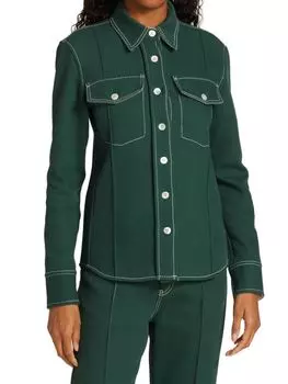 Рубашка на пуговицах с контрастной строчкой Meryll Rogge Forest