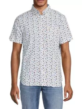 Рубашка на пуговицах с коротким рукавом и гитарой Ben Sherman, цвет Bright White