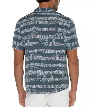 Рубашка на пуговицах с короткими рукавами и принтом Liverpool Los Angeles, синий