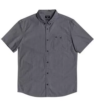 Рубашка на пуговицах с короткими рукавами Quiksilver Winfall из мягкой фактуры, черный