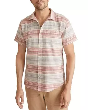 Рубашка на пуговицах с кромкой и пуговицами стандартного кроя, хлопковая полоска с морским слоем и эластичной полоской Marine Layer, мультиколор