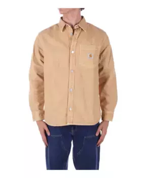 Рубашка на пуговицах с логотипом спереди Carhartt Wip, бежевый
