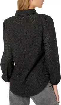 Рубашка на пуговицах с люверсами Sea Breeze Lilly Pulitzer, цвет Onyx Ditsy Diamond Poly Eyelet