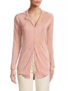 Рубашка на пуговицах с плиссированным воротником Renee C., цвет Rose