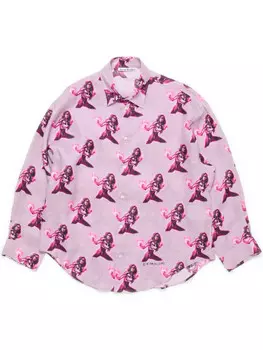 Рубашка на пуговицах с принтом Acne Studios, розовый