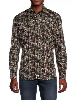 Рубашка на пуговицах с принтом Dalan Bertigo, цвет Black Multi