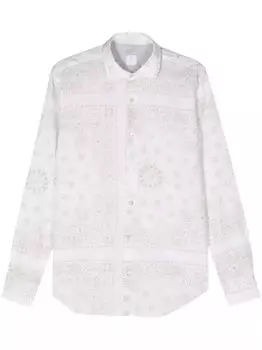 Рубашка на пуговицах с принтом пейсли Eleventy, белый