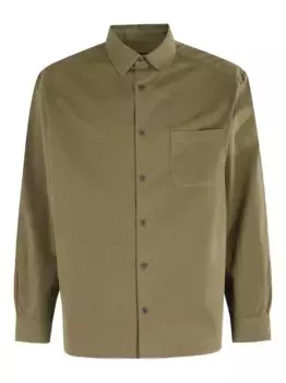 Рубашка на пуговицах с вышитым логотипом A.P.C., зеленый