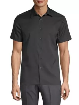 Рубашка на пуговицах с заостренным воротником Perry Ellis, черный